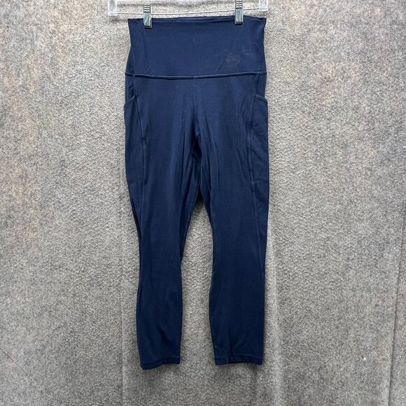 Lululemon Pants Womens 6 Blue High Rise Full Length Athletic Gym Legging Pocket - Picture 1 of 11